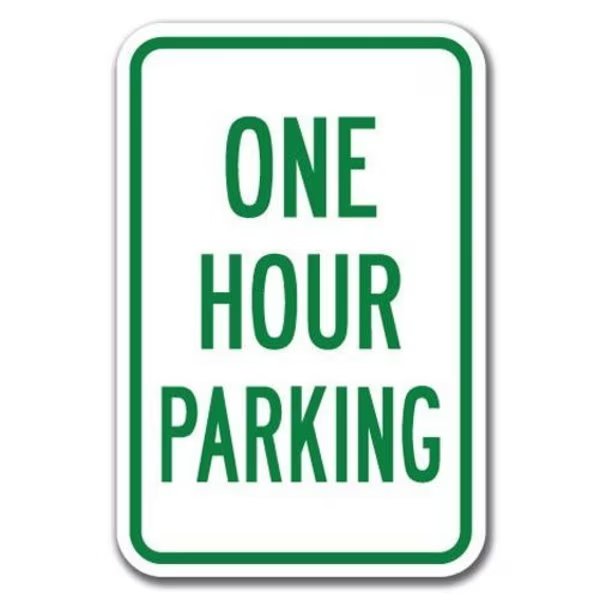 One Hour Parking 12inx18in Heavy Gauge Alum Signs, 18
